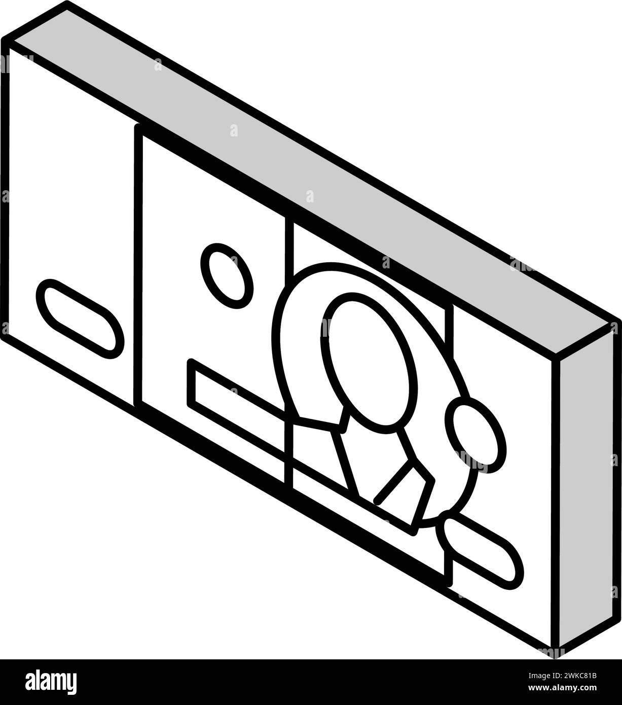illustrazione vettoriale dell'icona isometrica thb baht Illustrazione Vettoriale
