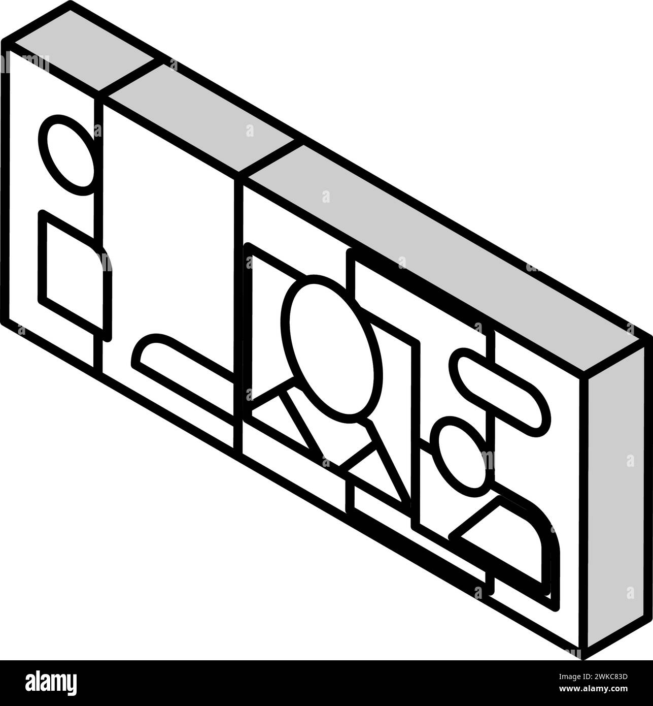 illustrazione vettoriale dell'icona isometrica franc chf Illustrazione Vettoriale