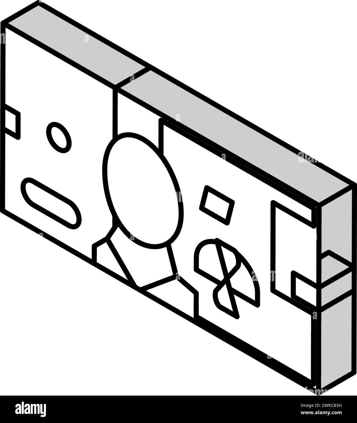 illustrazione vettoriale dell'icona isometrica uah di hryvnia Illustrazione Vettoriale