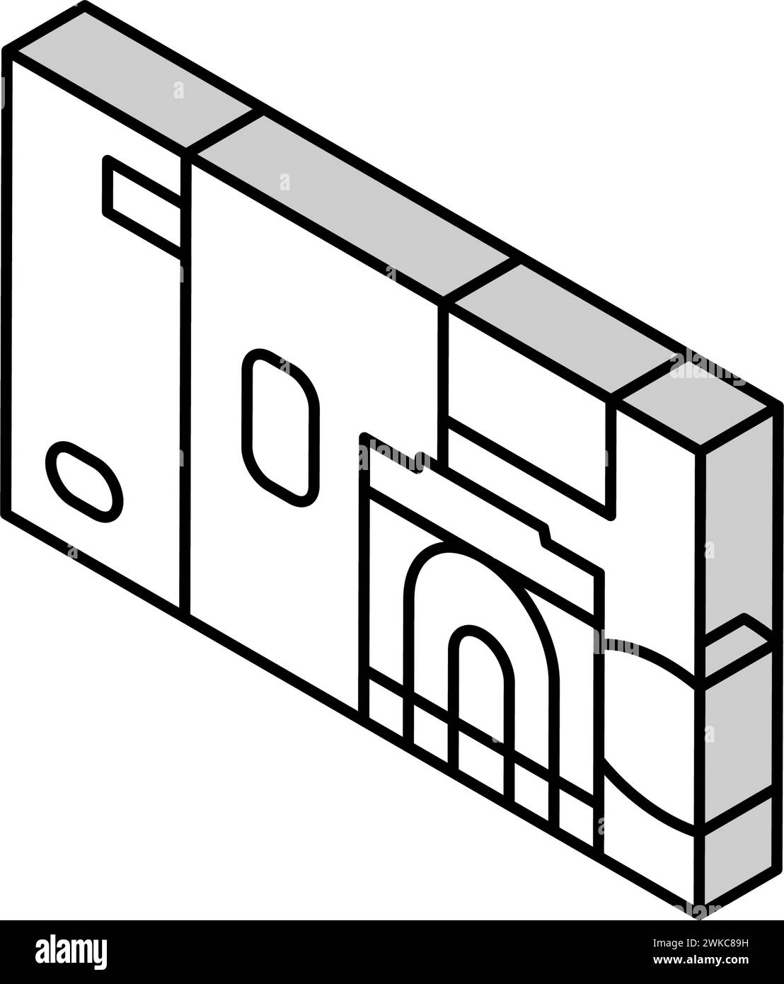 illustrazione vettoriale dell'icona isometrica euro eur Illustrazione Vettoriale