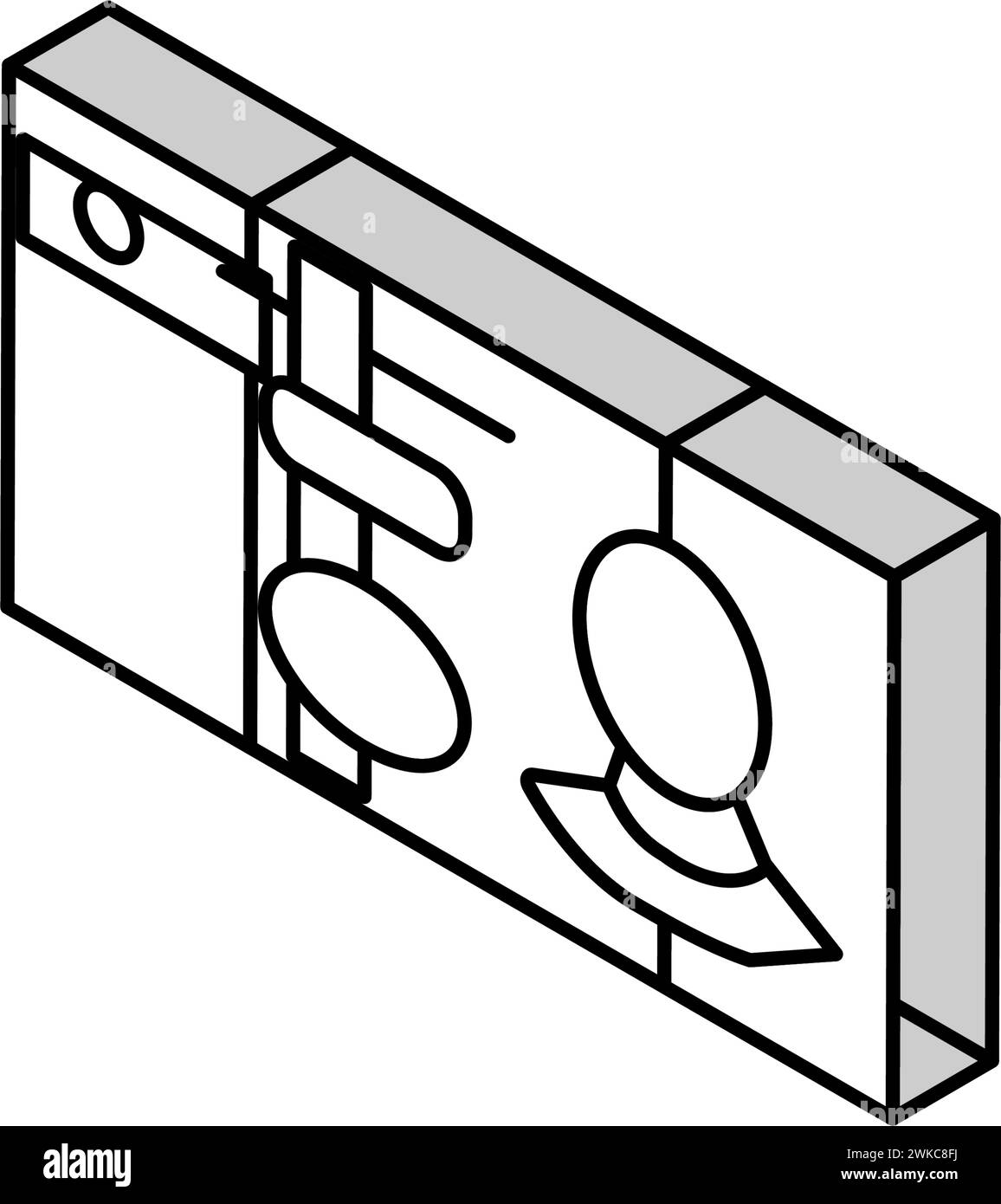illustrazione vettoriale dell'icona isometrica cny yuan Illustrazione Vettoriale