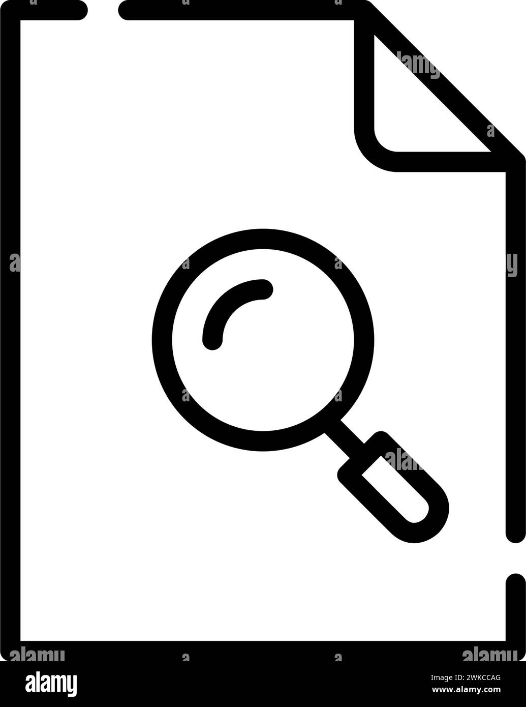 Ricerca delle informazioni nel file. Analisi dei dati. Icona Pixel Perfect Illustrazione Vettoriale