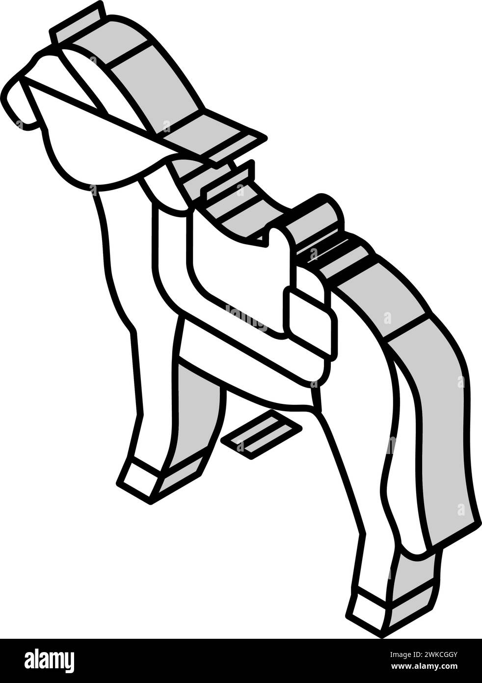 illustrazione del vettore dell'icona isometrica dell'animale del cavallo Illustrazione Vettoriale