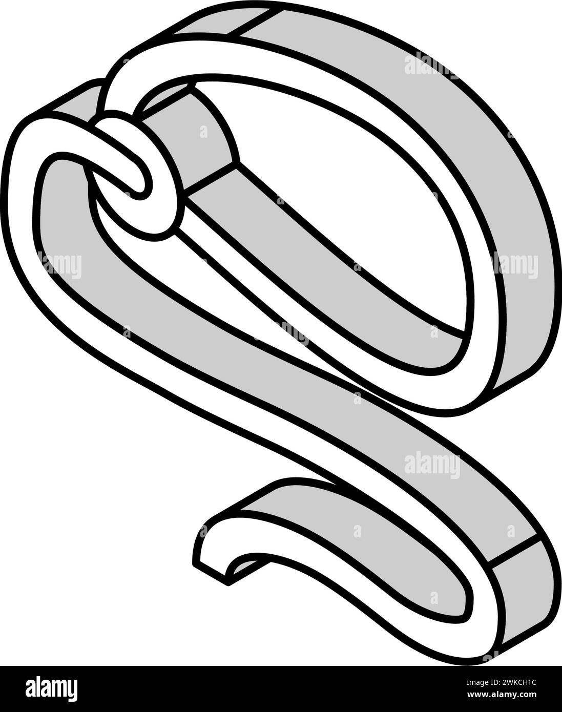 illustrazione vettoriale dell'icona isometrica dell'accessorio lazo Illustrazione Vettoriale