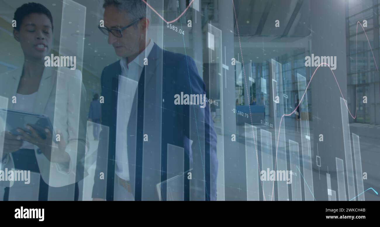 Immagine dell'elaborazione di statistiche sull'uomo d'affari Foto Stock