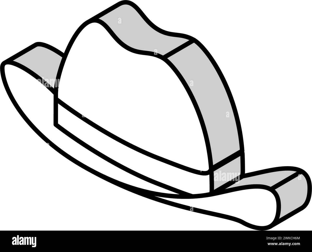 illustrazione vettoriale dell'icona isometrica di hat cowboy Illustrazione Vettoriale