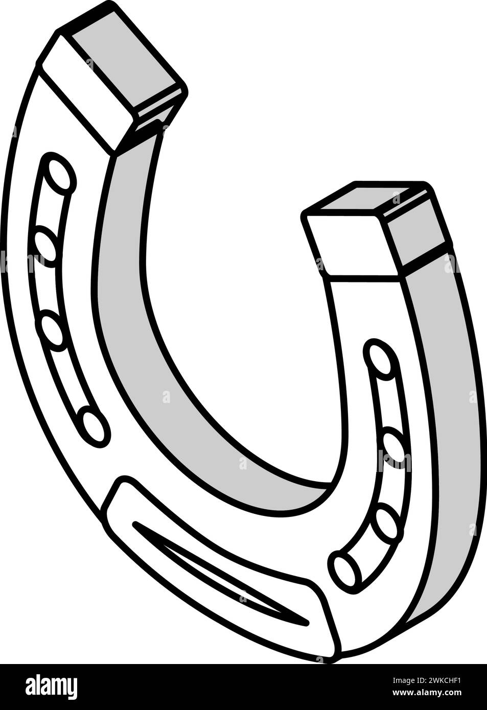 illustrazione vettoriale dell'icona isometrica dello strumento a ferro di cavallo Illustrazione Vettoriale