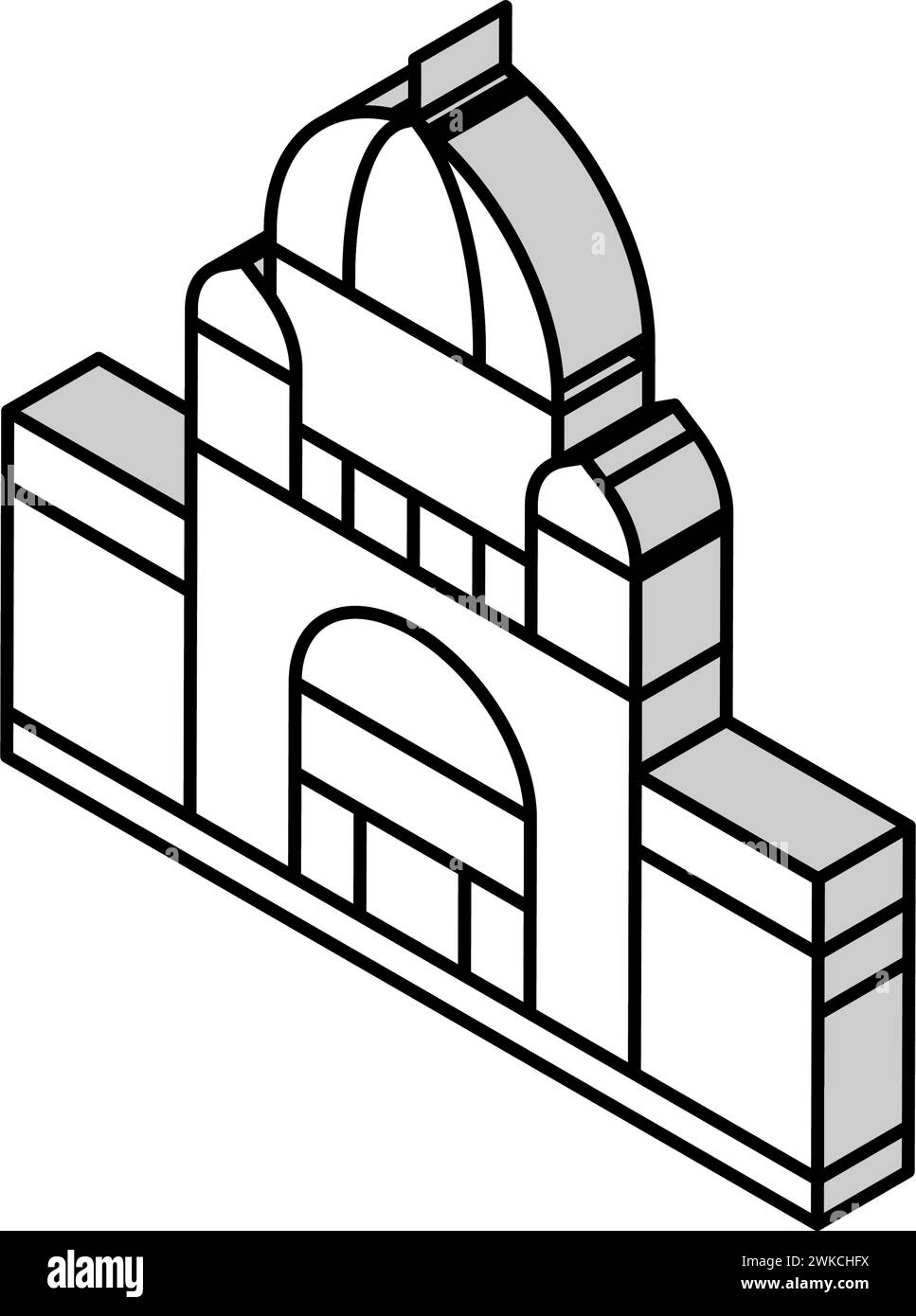 illustrazione vettoriale dell'icona isometrica di carlton gardens Illustrazione Vettoriale