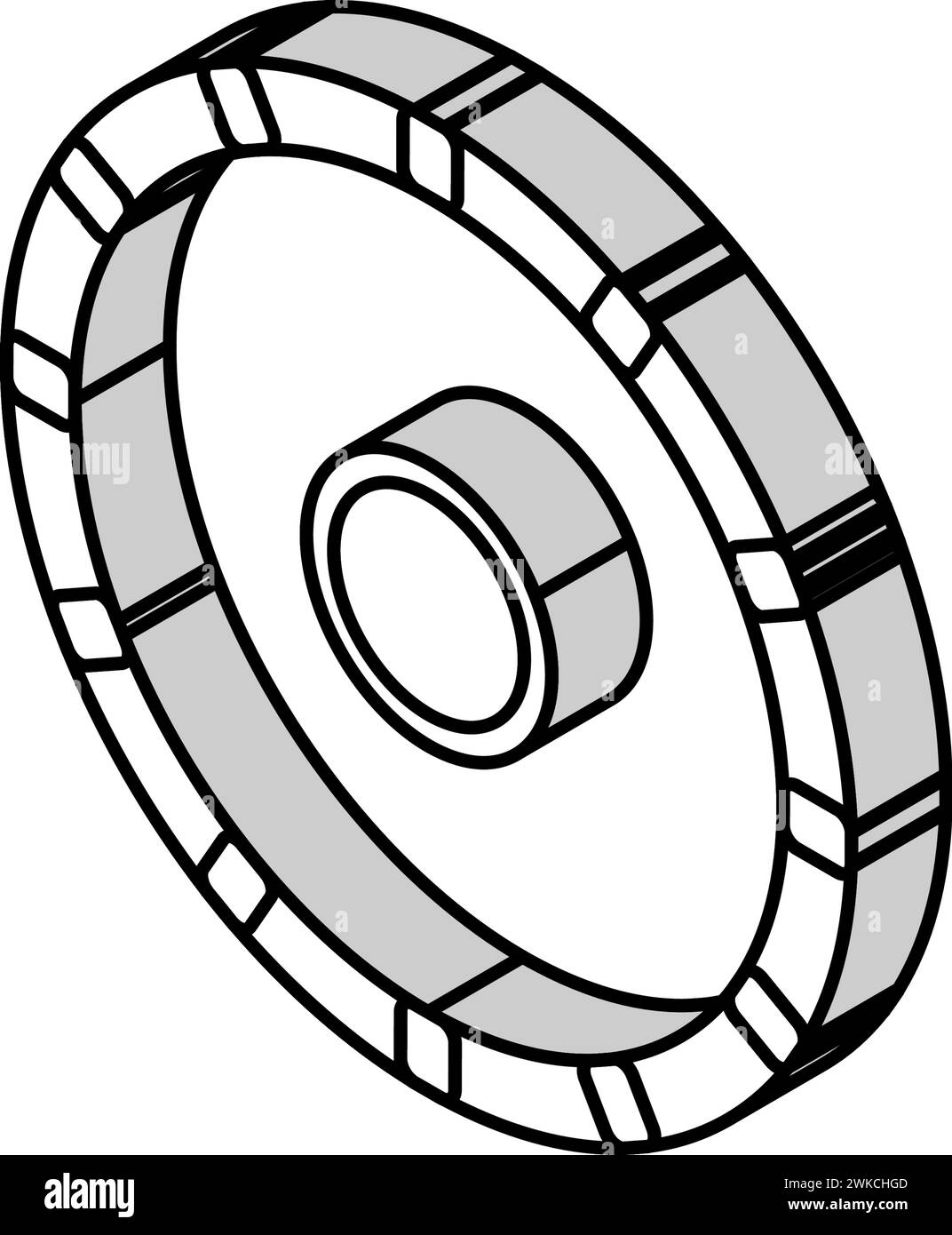 illustrazione vettoriale dell'icona isometrica della ruota precedente Illustrazione Vettoriale