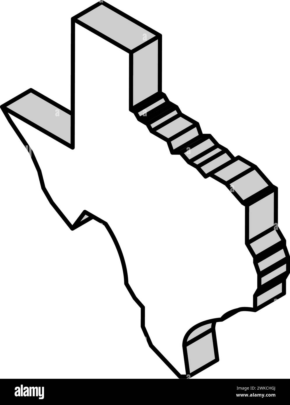 illustrazione vettoriale dell'icona isometrica dello stato del texas Illustrazione Vettoriale
