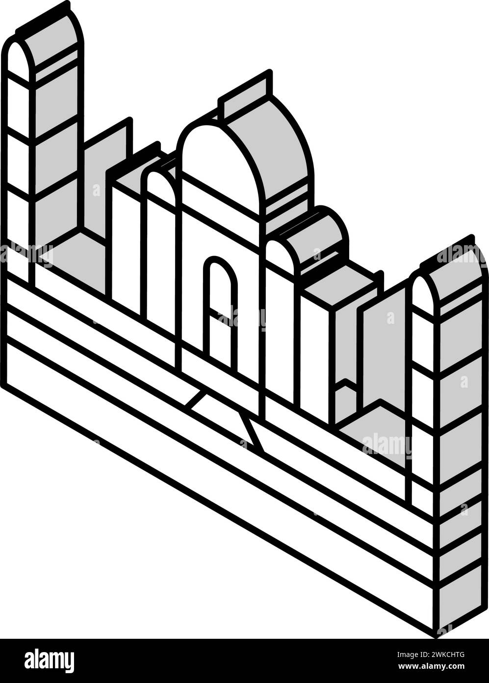 illustrazione vettoriale dell'icona isometrica taj mahal Illustrazione Vettoriale