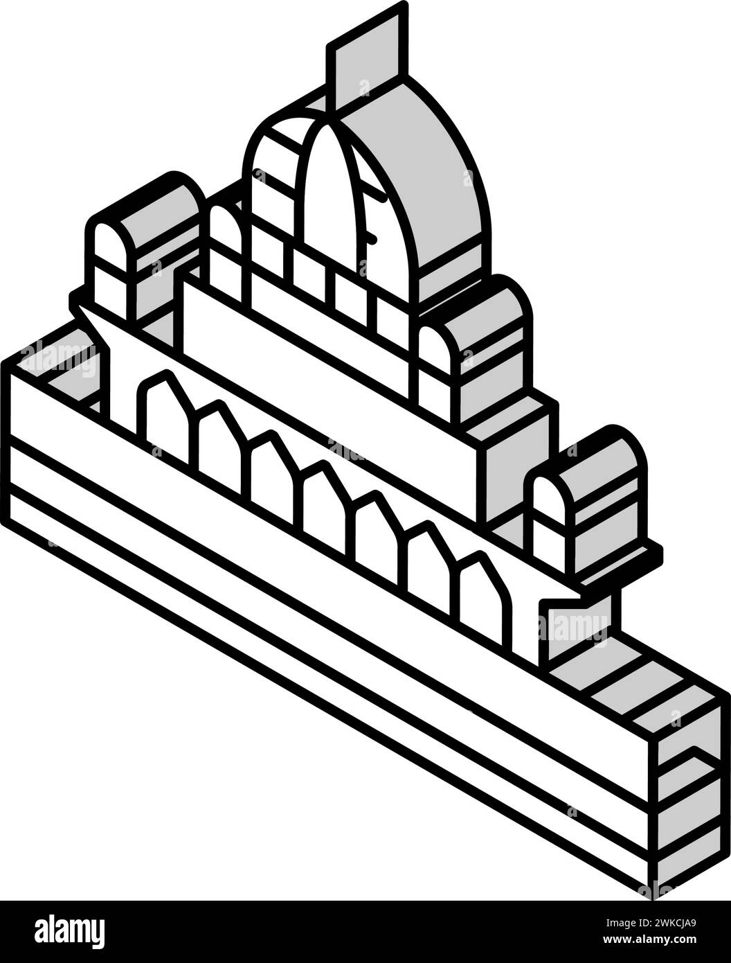 illustrazione vettoriale dell'icona isometrica dell'edificio putrajaya Illustrazione Vettoriale