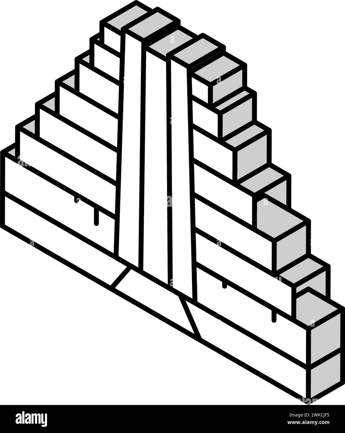 illustrazione vettoriale dell'icona isometrica di prasat thom Illustrazione Vettoriale