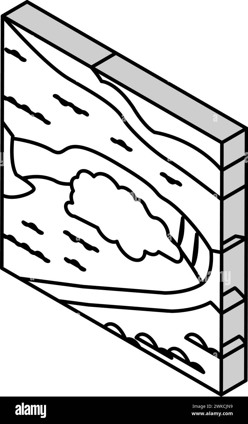 illustrazione vettoriale dell'icona isometrica delle cascate del niagara Illustrazione Vettoriale