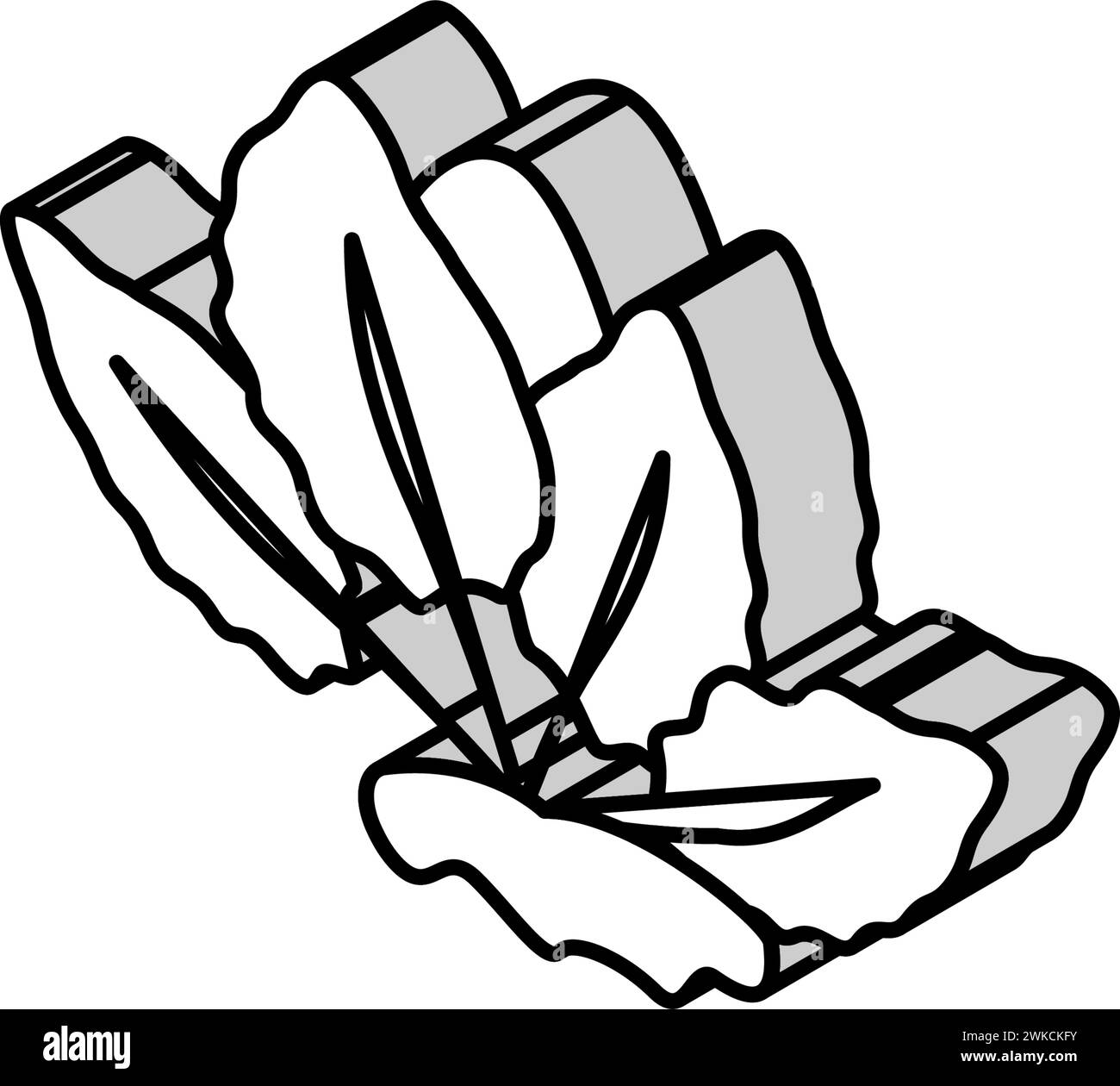 illustrazione vettoriale dell'icona isometrica del loto tiger Illustrazione Vettoriale