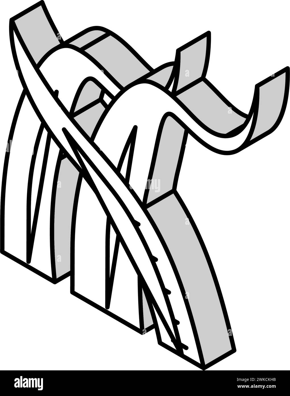 illustrazione vettoriale dell'icona isometrica di cryptocoryne balansae Illustrazione Vettoriale