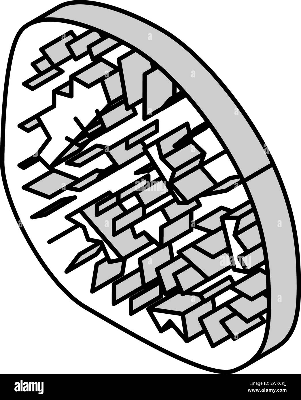 illustrazione vettoriale con icona isometrica a sfera marimo Illustrazione Vettoriale