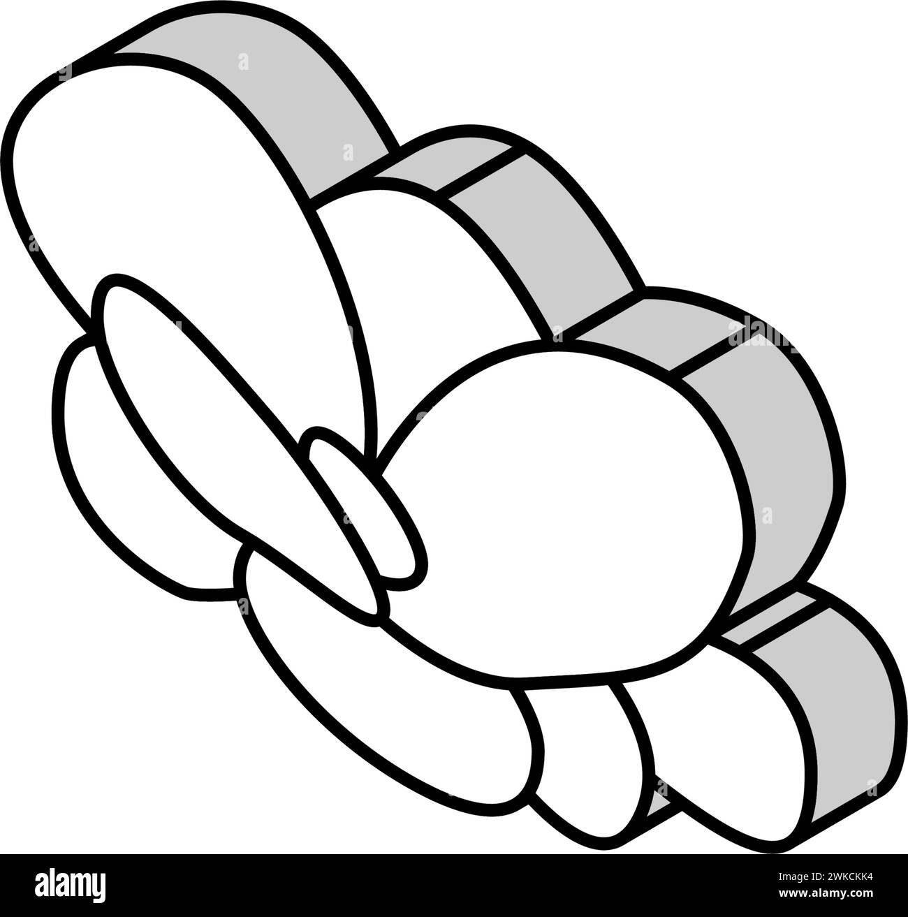 illustrazione vettoriale dell'icona isometrica della lattuga d'acqua Illustrazione Vettoriale