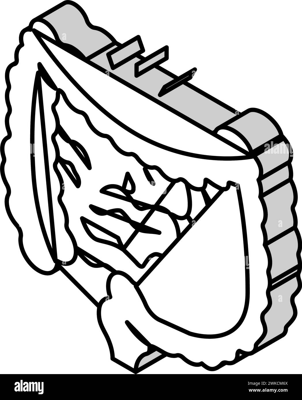 illustrazione vettoriale icona isometrica riflesso gastrocolico Illustrazione Vettoriale