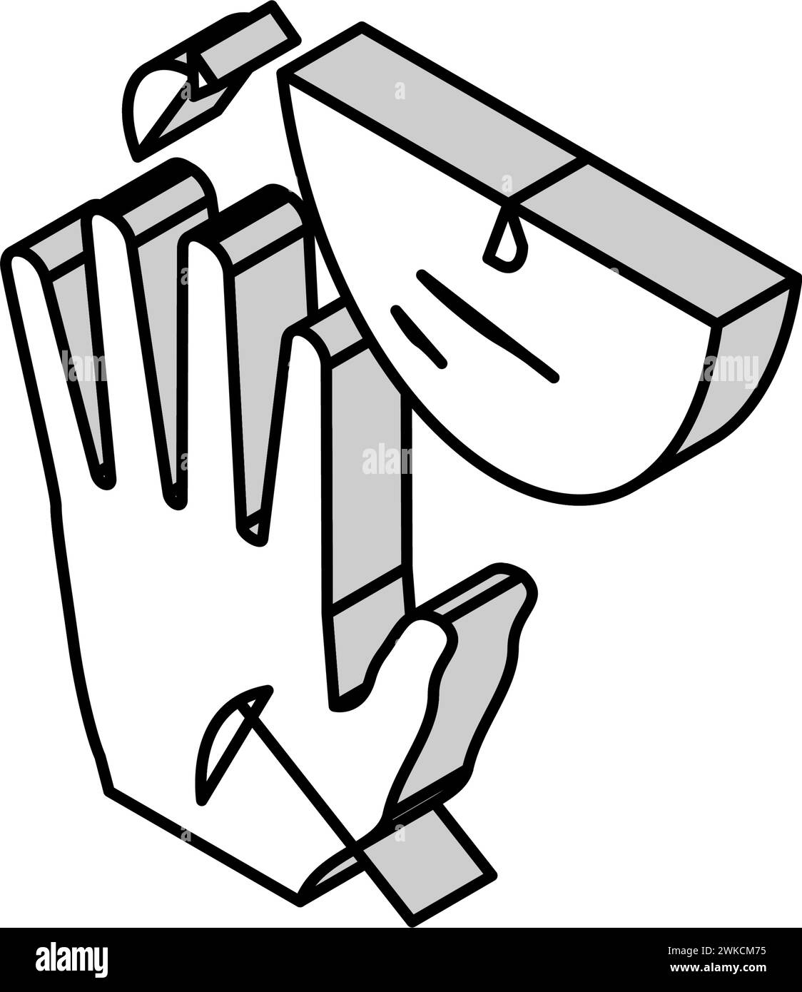 illustrazione vettoriale dell'icona isometrica riflesso palmomentale Illustrazione Vettoriale