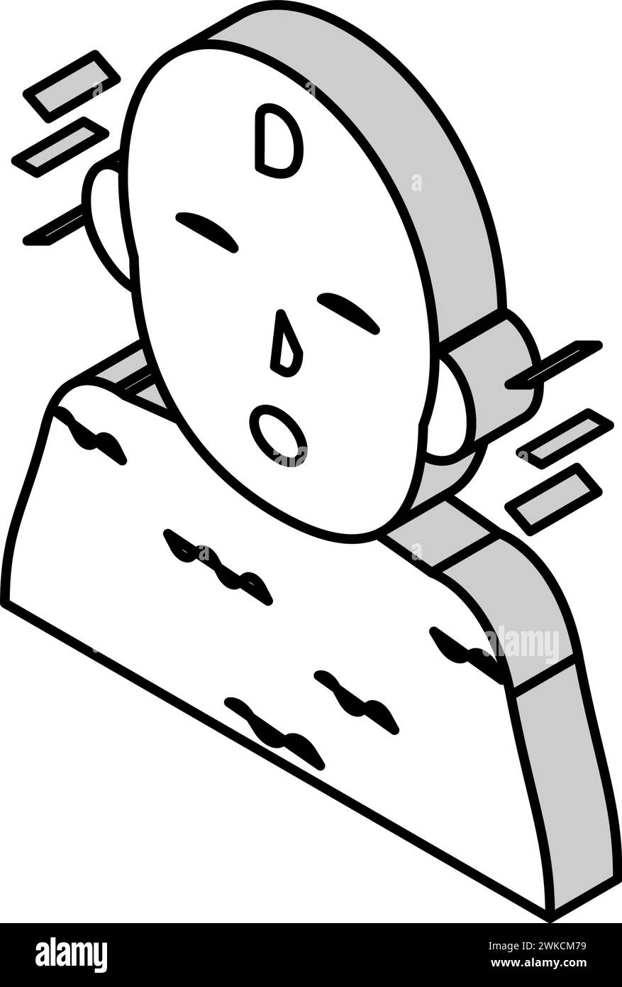 illustrazione vettoriale dell'icona isometrica riflesso startle Illustrazione Vettoriale