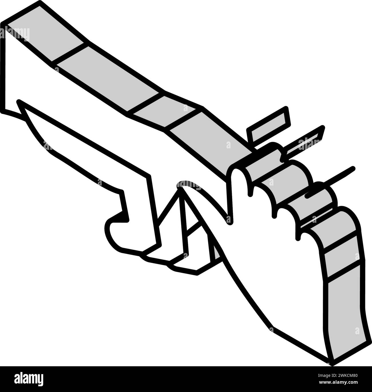 illustrazione vettoriale dell'icona isometrica riflesso palmar afferrare Illustrazione Vettoriale