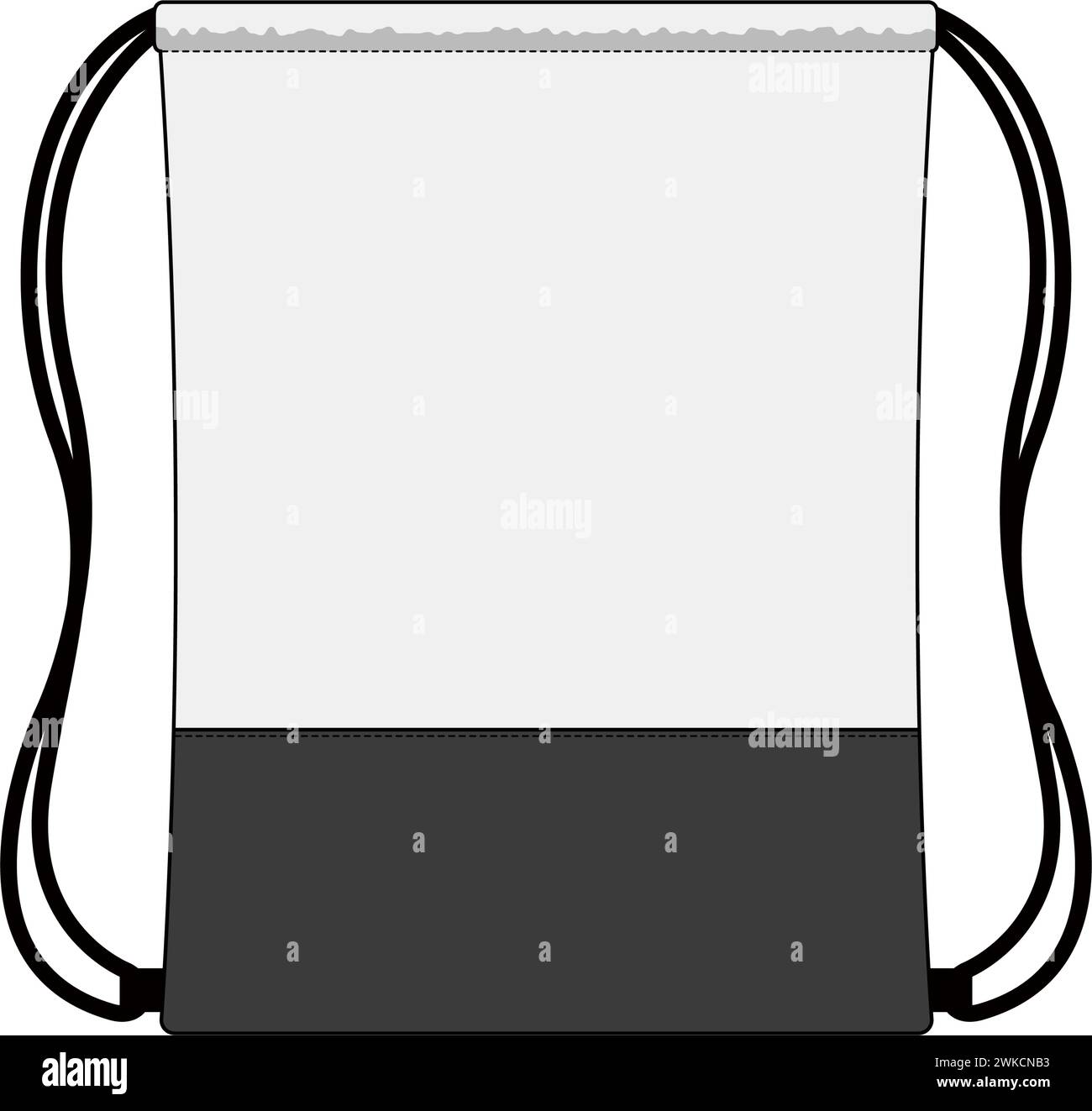 Illustrazione della borsa con cordoncino, modello vettoriale dello zaino Illustrazione Vettoriale