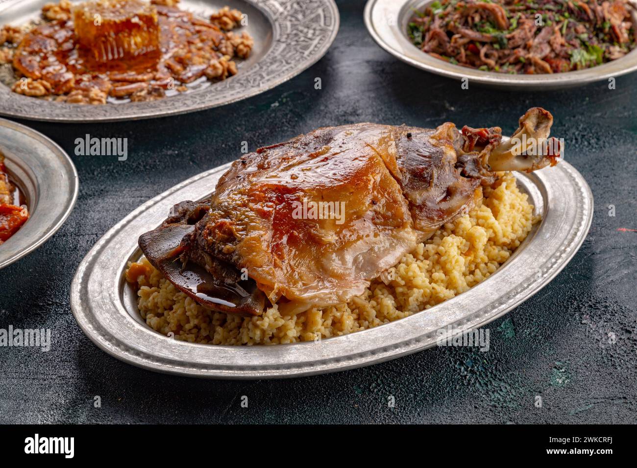 Cucina turca con kebab e manzo Foto Stock