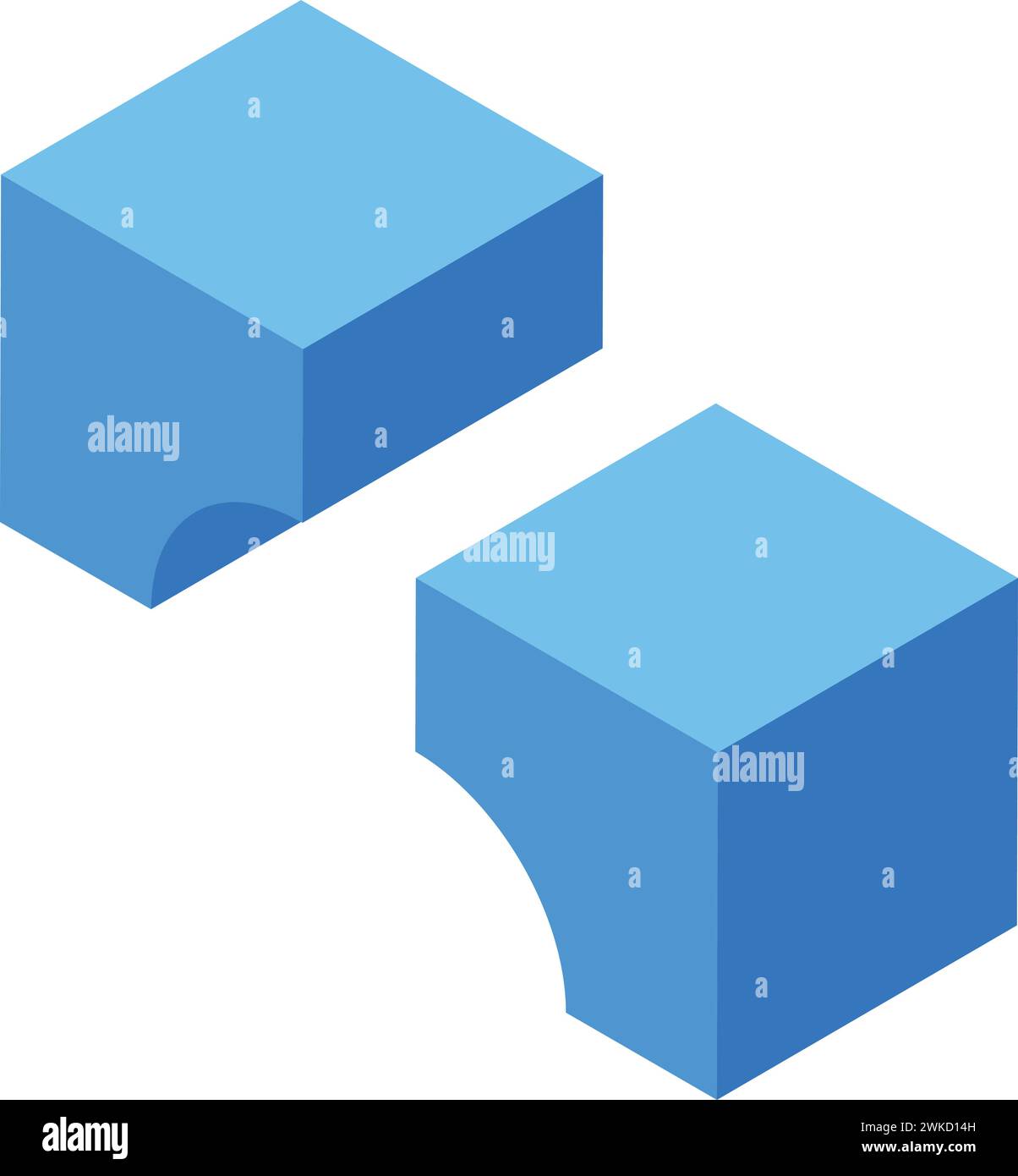 Icona del giocattolo per bambini della torre vettore isometrico. Due parti. Costruzione di bambini Illustrazione Vettoriale