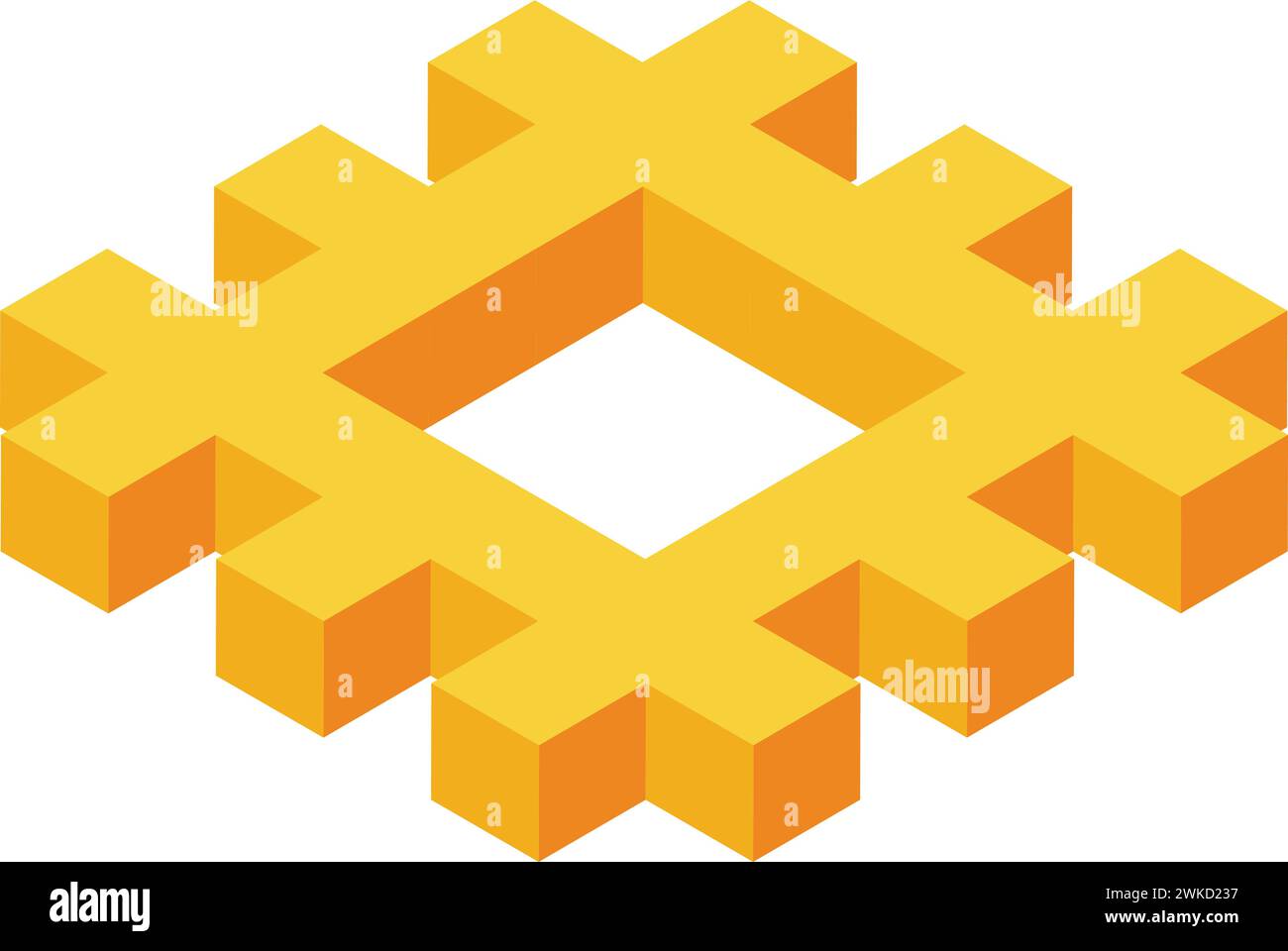 Costruire l'icona del telaio del giocattolo vettore isometrico. Costruzione di bambini. Personaggio puzzle Illustrazione Vettoriale