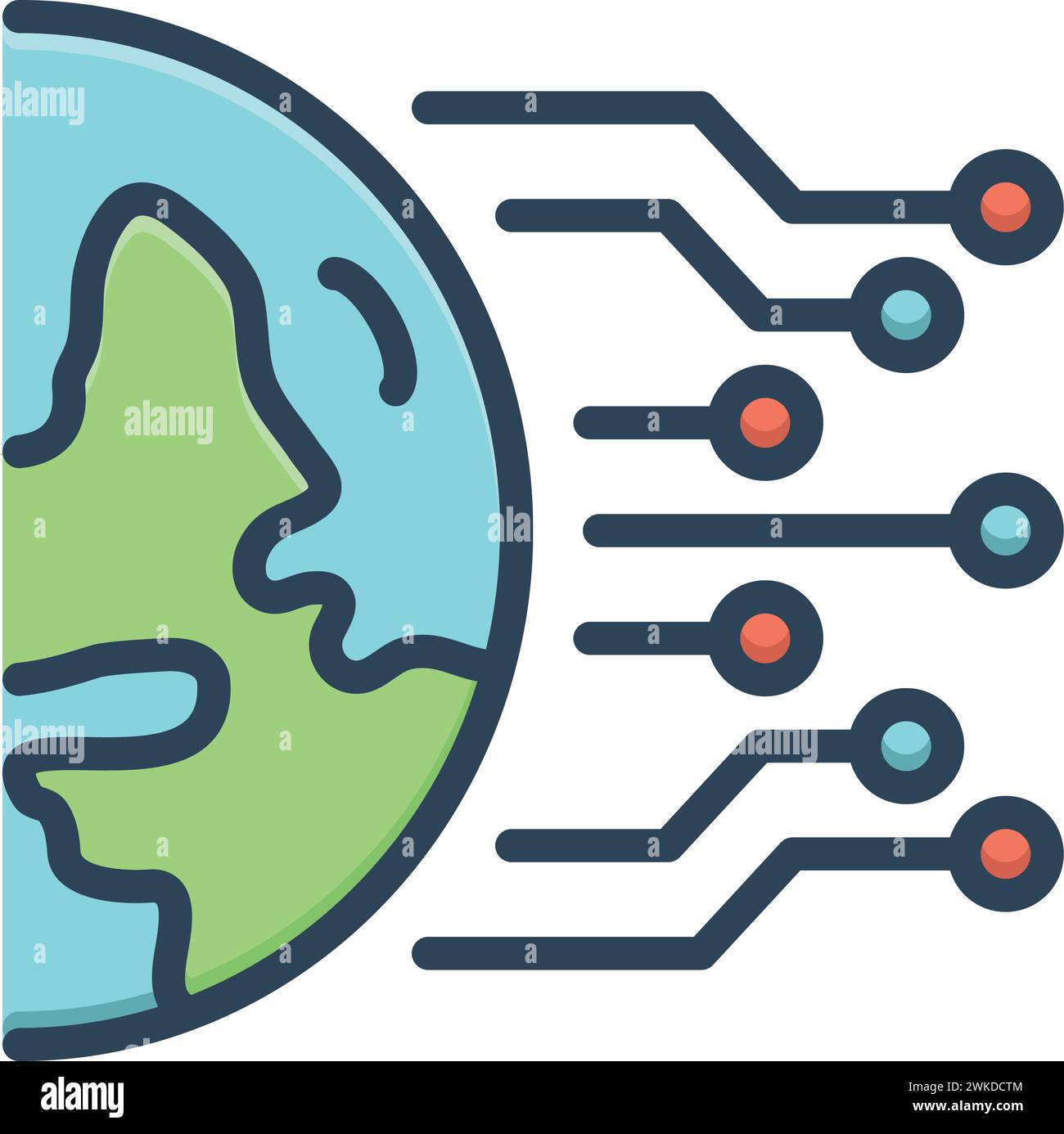 Icona per dati globali, globale Illustrazione Vettoriale