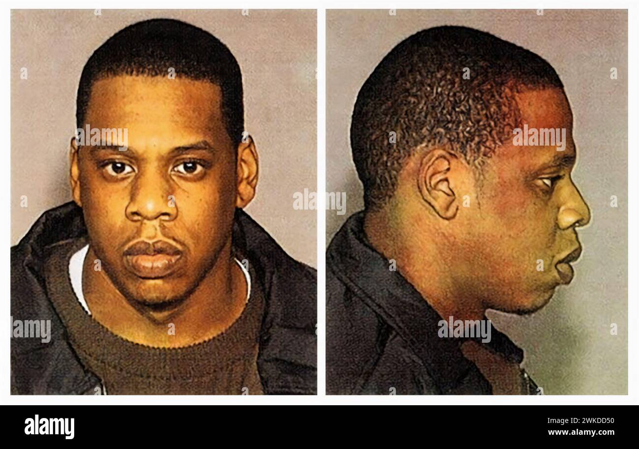 L'artista rap Jay-Z Mug ha girato 1999 - la stella Rap Jay Z (il vero nome è Shawn Carter) è stata arrestata dai poliziotti di New York City nel dicembre 1999 per aver pugnalato un dirigente discografico in un nightclub di Manhattan. Foto Stock