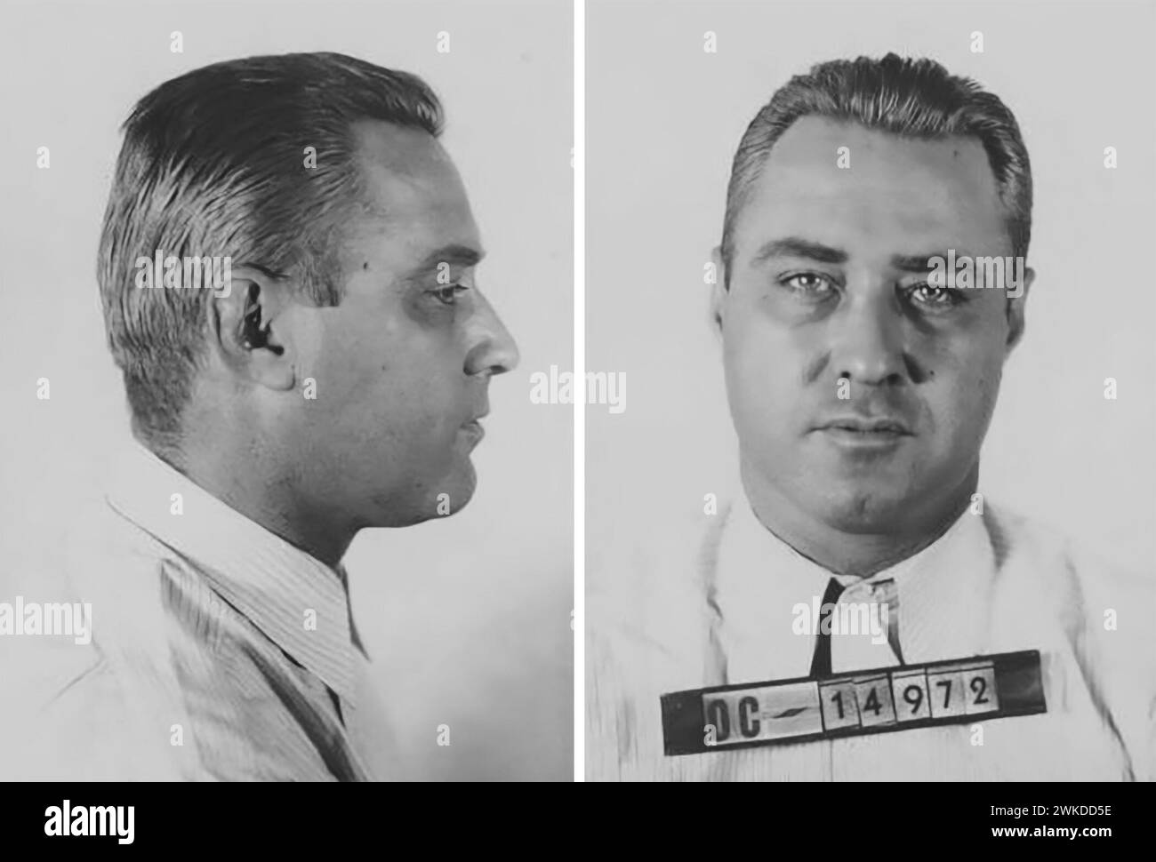 George 'Machine Gun' Kelly ha sparato al mug dal dipartimento di polizia di Oklahoma City dopo il suo arresto nel 1933 Foto Stock