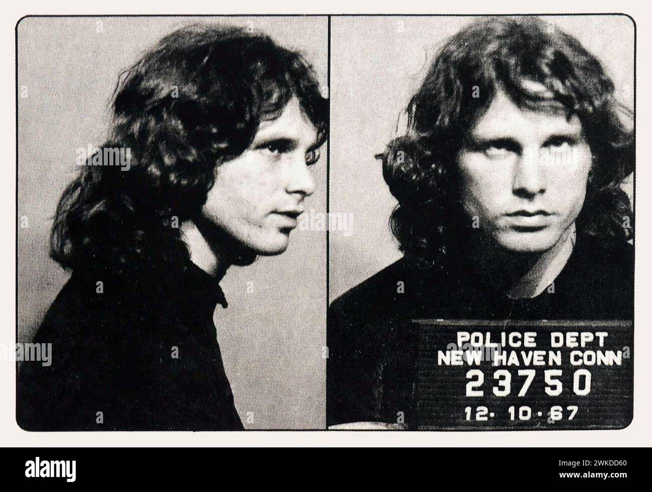 Jim Morrison, arrestato durante un concerto dei Doors nel dicembre 1967 Foto Stock