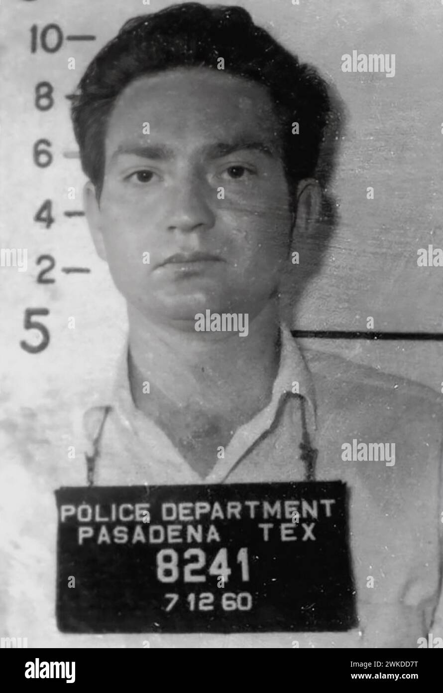 Willie Nelson, arrestato per eccesso di velocità e guida senza patente - 12 luglio 1960 - Dipartimento di polizia di Pasadena Foto Stock