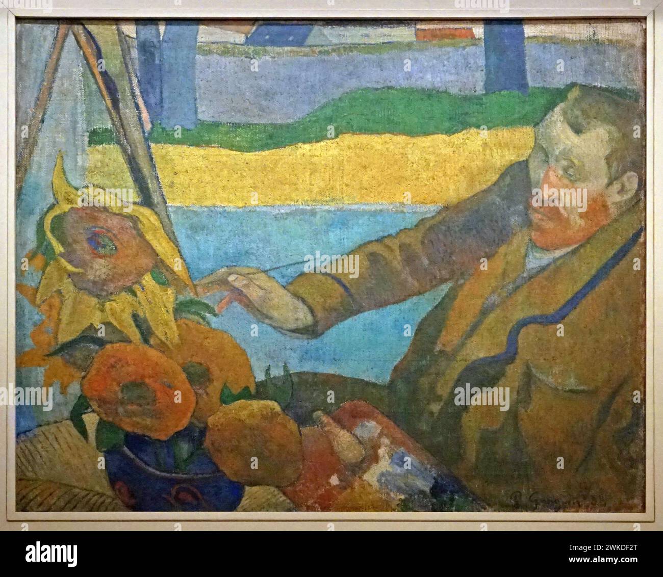 Vincent van Gogh dipinto Girasoli (1888) di Paul Gauguin (1848-1903) Foto Stock