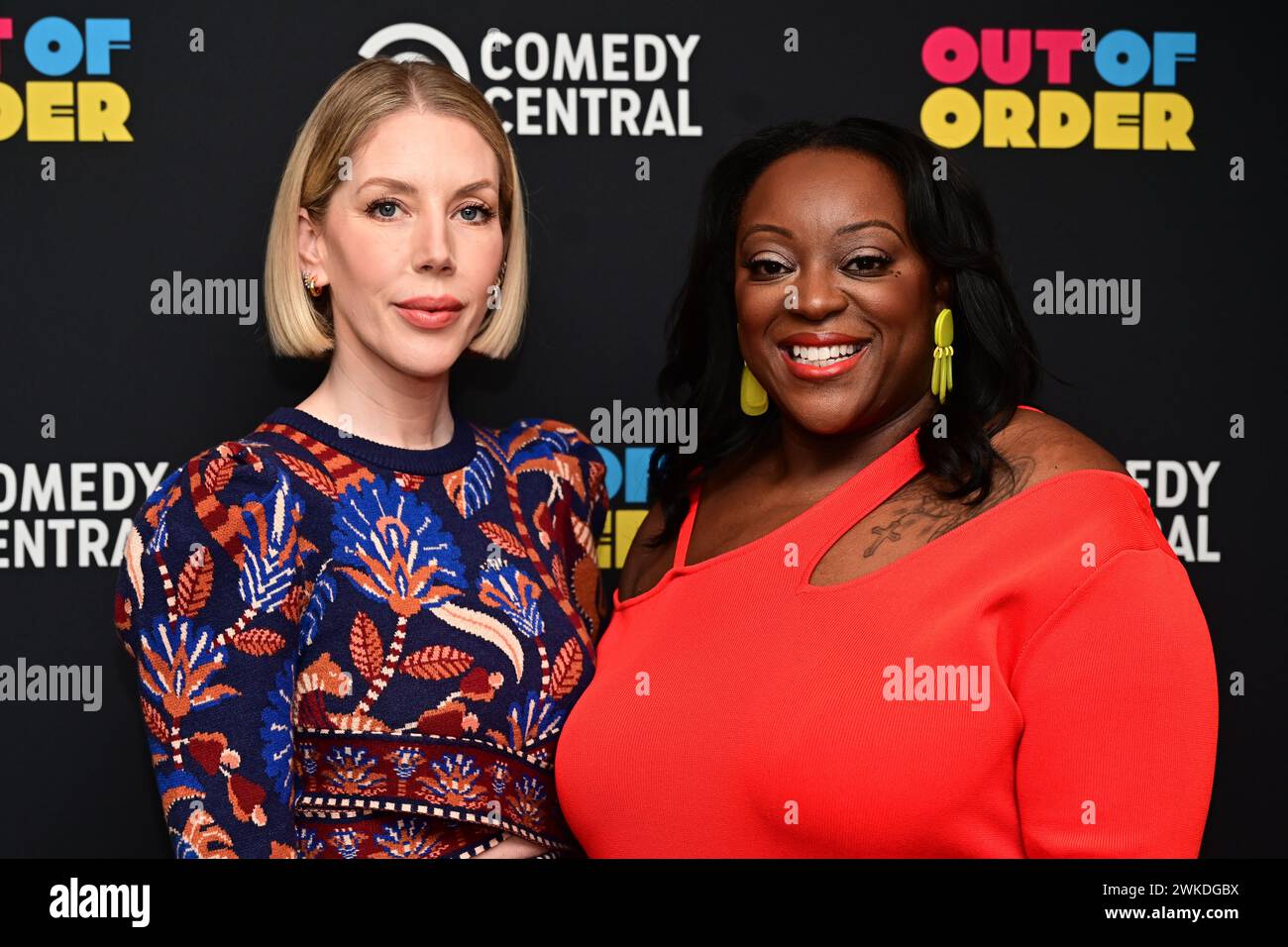 Londra, Regno Unito. 20 febbraio 2024. Katherine Ryan e Judi Love partecipano alla serie TV "Out of Order" Photocall, Soho Hotel, Londra, Regno Unito. Credito: Vedi li/Picture Capital/Alamy Live News Foto Stock