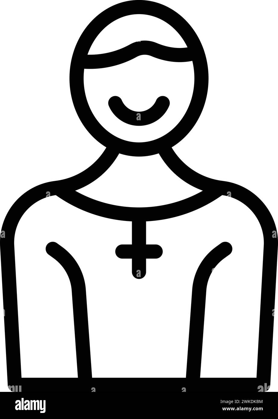 L'icona del credente della cultura delinea il vettore. Carattere sacro a digiuno. Vicario religioso Illustrazione Vettoriale