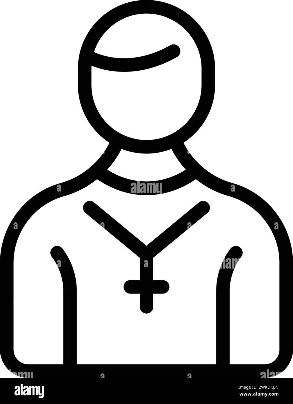Immagine vettoriale dell'icona della persona chierica. Persone spirituali. Fede religione preghiera Illustrazione Vettoriale