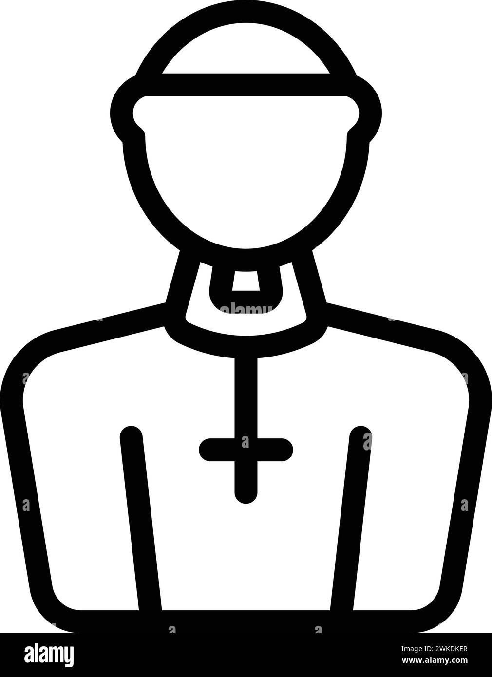 L'icona dell'uomo prete delinea il vettore. Cultura dell'uomo di massa. Rituale biblico per adulti Illustrazione Vettoriale