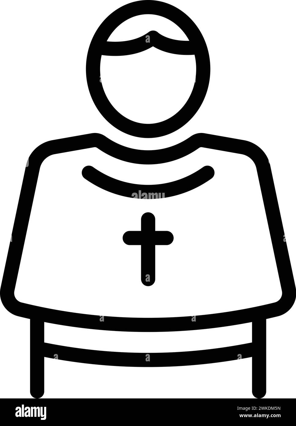 L'icona del servizio rituale di preghiera delinea il vettore. la bibbia cattolica. Religione di massa Illustrazione Vettoriale