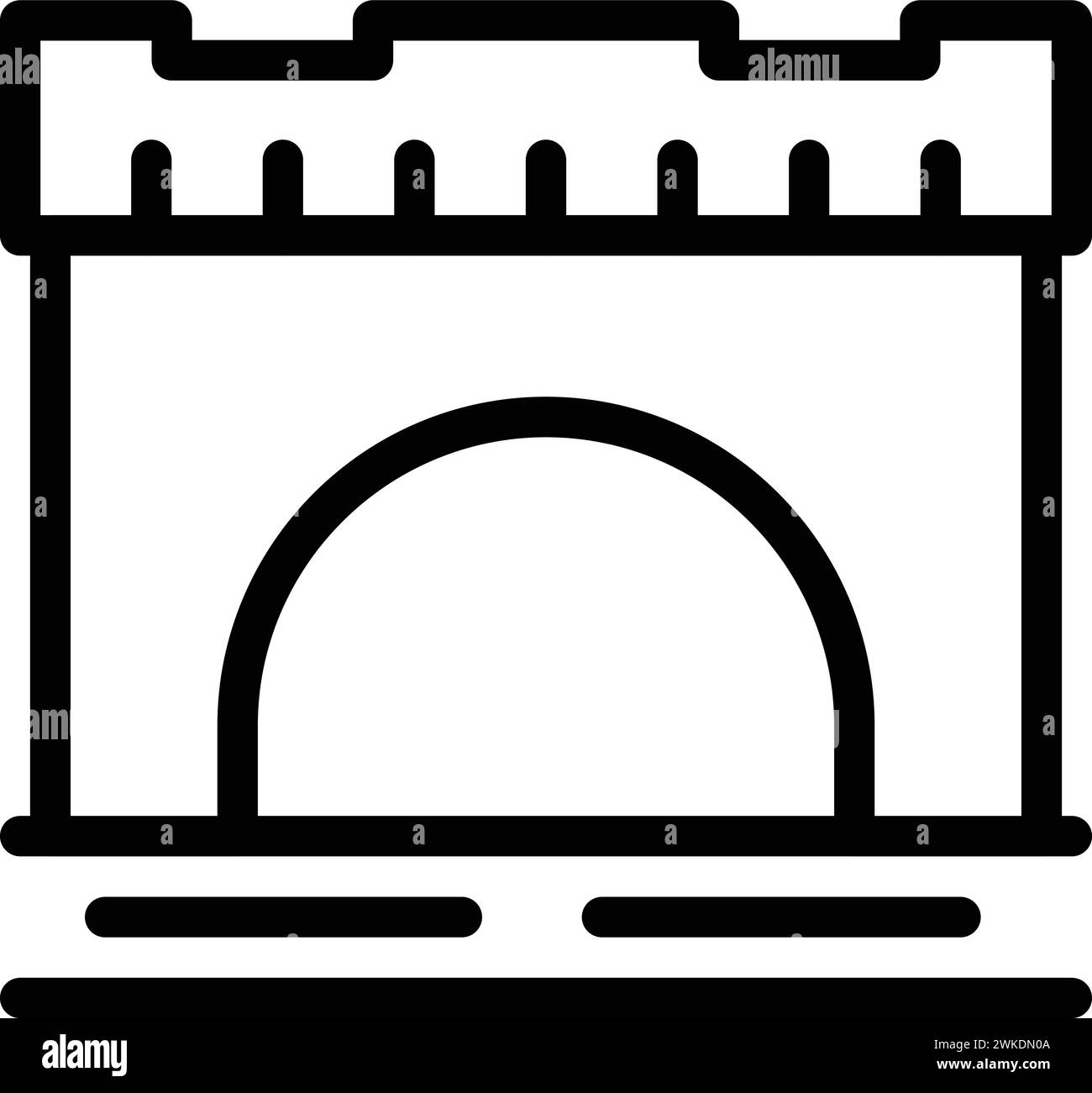 L'icona dell'edificio nazionale olandese delinea il vettore. Struttura urbana della metropoli. Edificio storico di Amsterdam Illustrazione Vettoriale