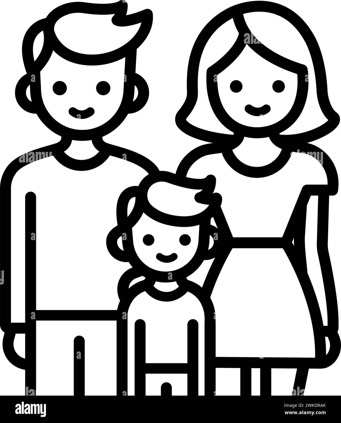 Icona famiglia genitori e bambino. Illustrazione vettoriale Illustrazione Vettoriale