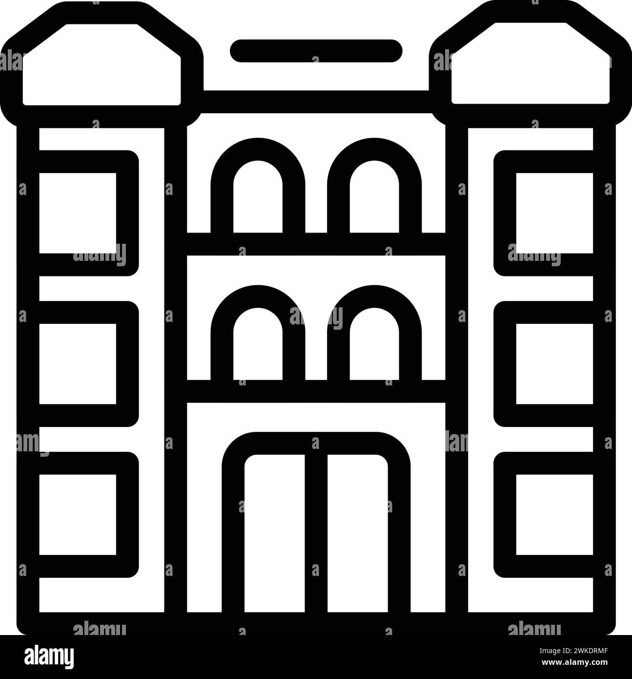 L'icona del palazzo reale di Amsterdam delinea il vettore. Storia e architettura olandese. Infrastrutture urbane di capitale Illustrazione Vettoriale