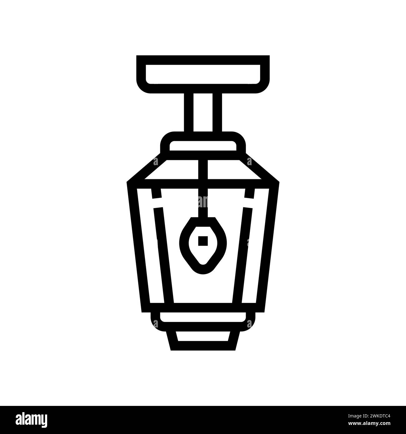 Illustrazione d'arte simbolo icona mobili logo disegno della casa disegno a mano della lampada da notte Illustrazione Vettoriale