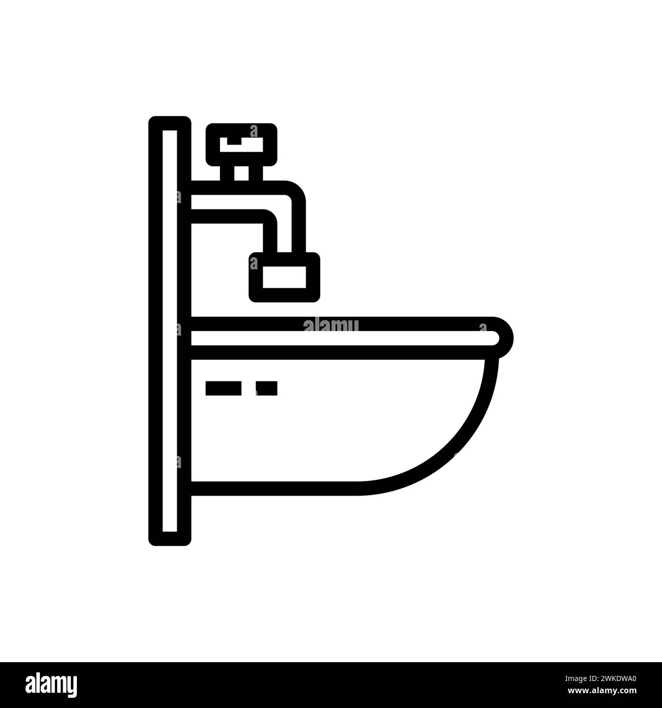 Illustrazione d'arte simbolo icona mobilia logo disegno domestico disegno a mano del lavello Illustrazione Vettoriale