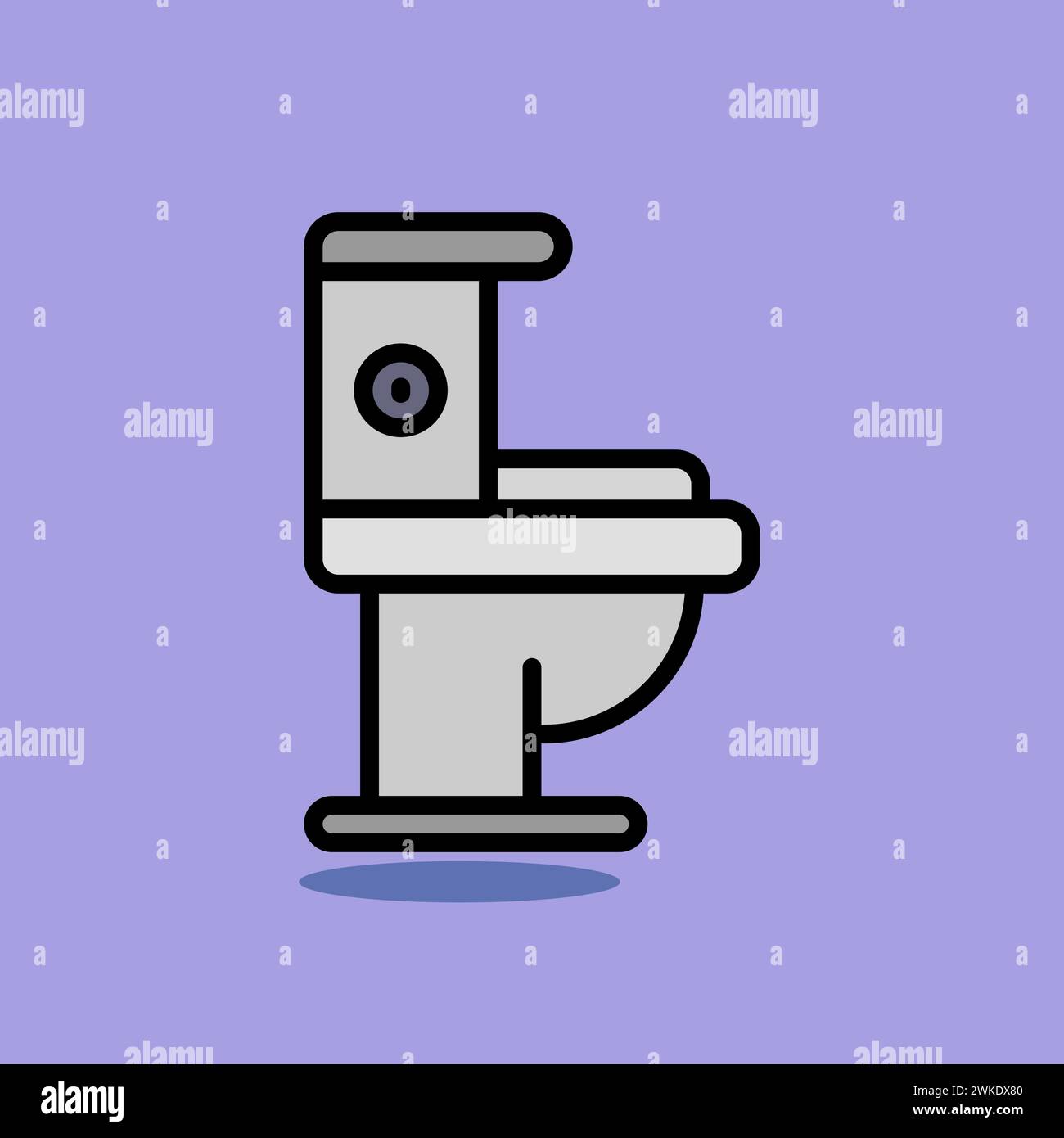 Illustrazione d'arte simbolo icona mobili logo disegno della casa disegno a mano dell'armadio della toilette Illustrazione Vettoriale