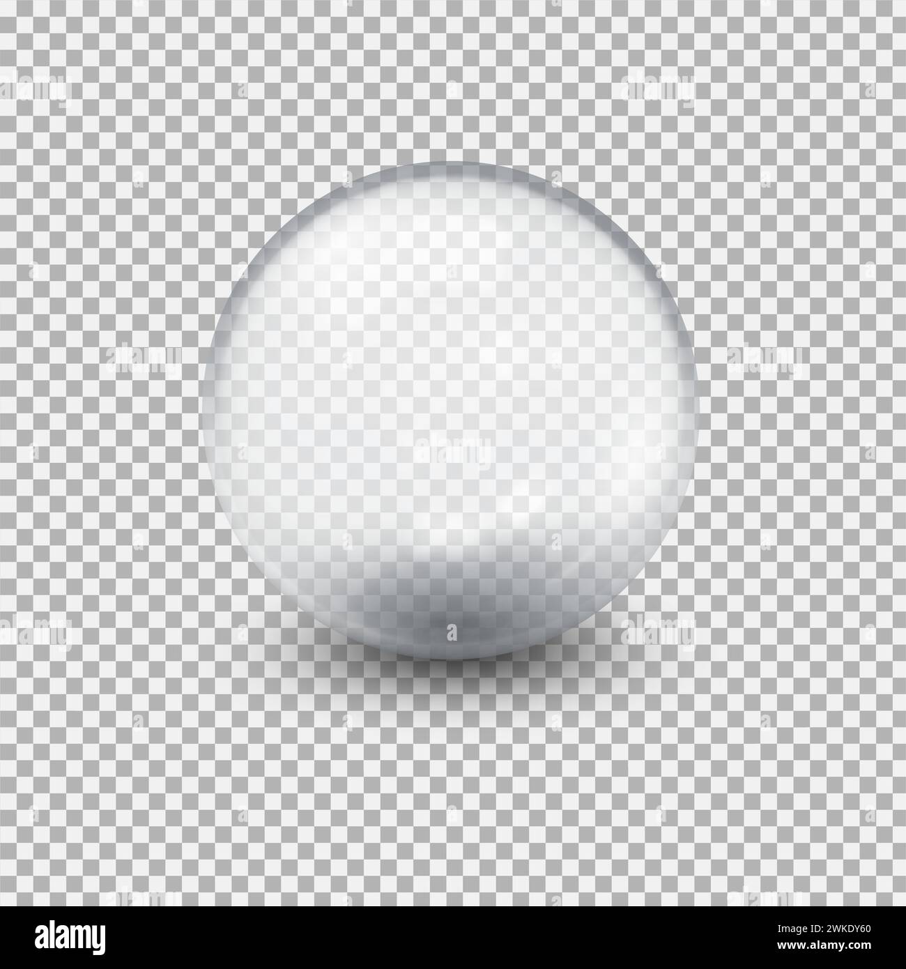 Isolare la sfera di vetro .vetro trasparente illustrazione vettoriale .cristallo rotondo. Illustrazione Vettoriale