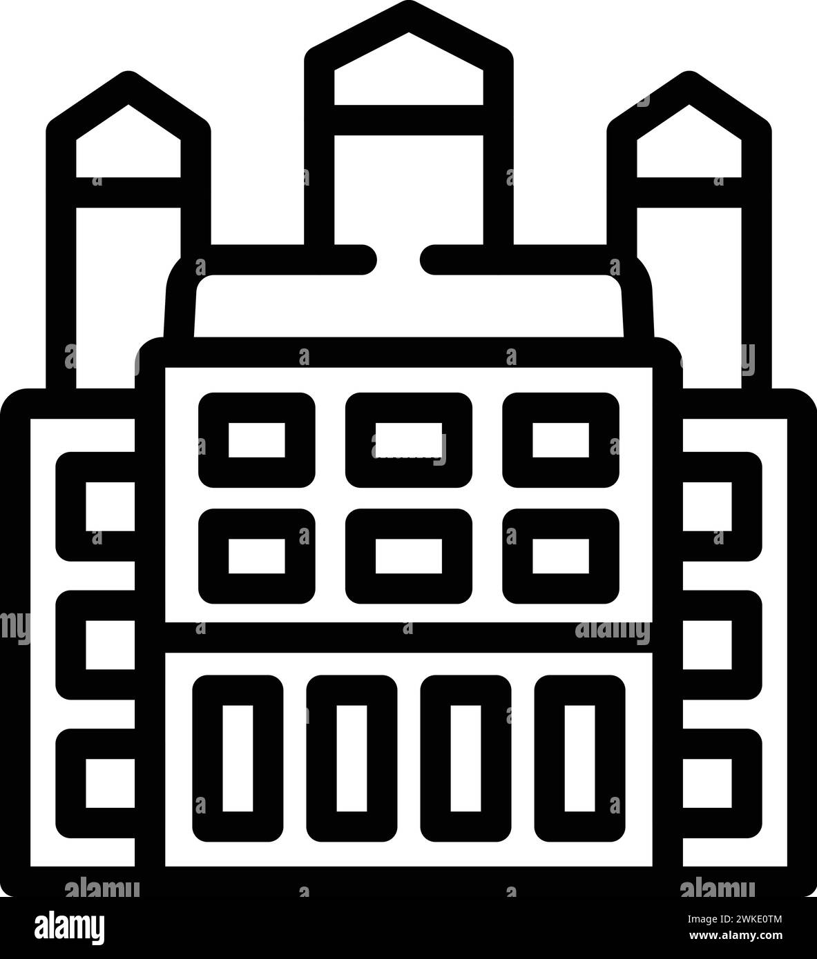 Immagine vettoriale dell'icona del monumento di Vienna. Patrimonio di meraviglie del paesaggio urbano. Edificio artistico viennese Illustrazione Vettoriale