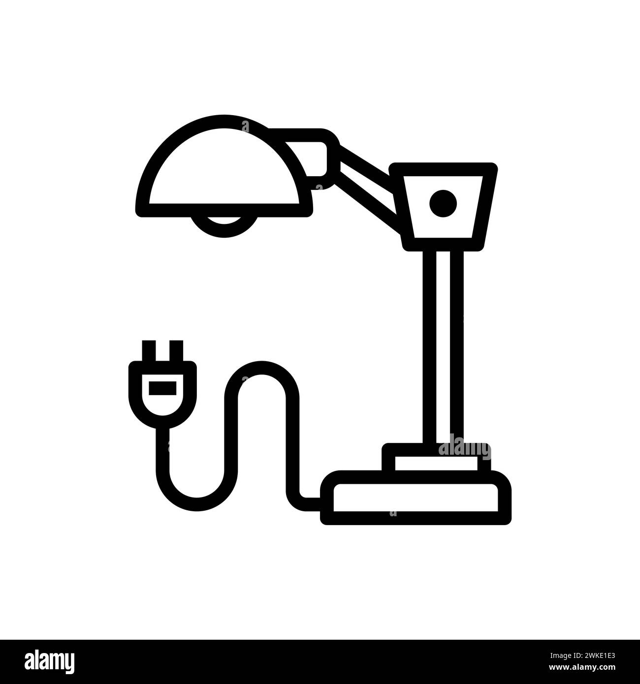 Illustrazione d'arte simbolo icona mobili logo disegno della casa disegno a mano della lampada da notte Illustrazione Vettoriale